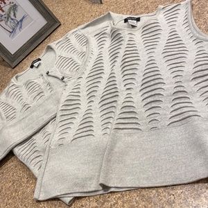 Guido Pisani Italy Gray Sweater Set Wool Blend Large